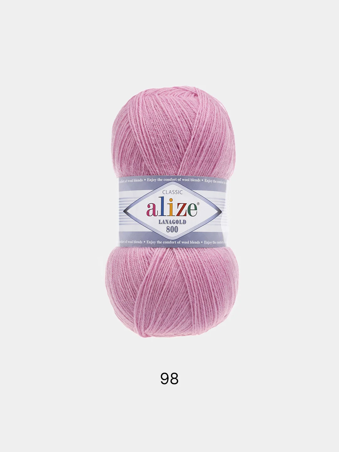 Пряжа Alize Lanagold 800 Акрил 51% Шерсть 49% 100г 800м (шт./ упаковка 5шт.)
