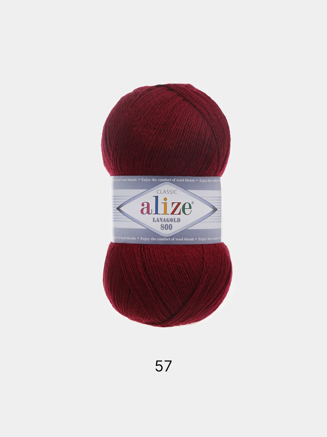 Пряжа Alize Lanagold 800 Акрил 51% Шерсть 49% 100г 800м (шт./ упаковка 5шт.)