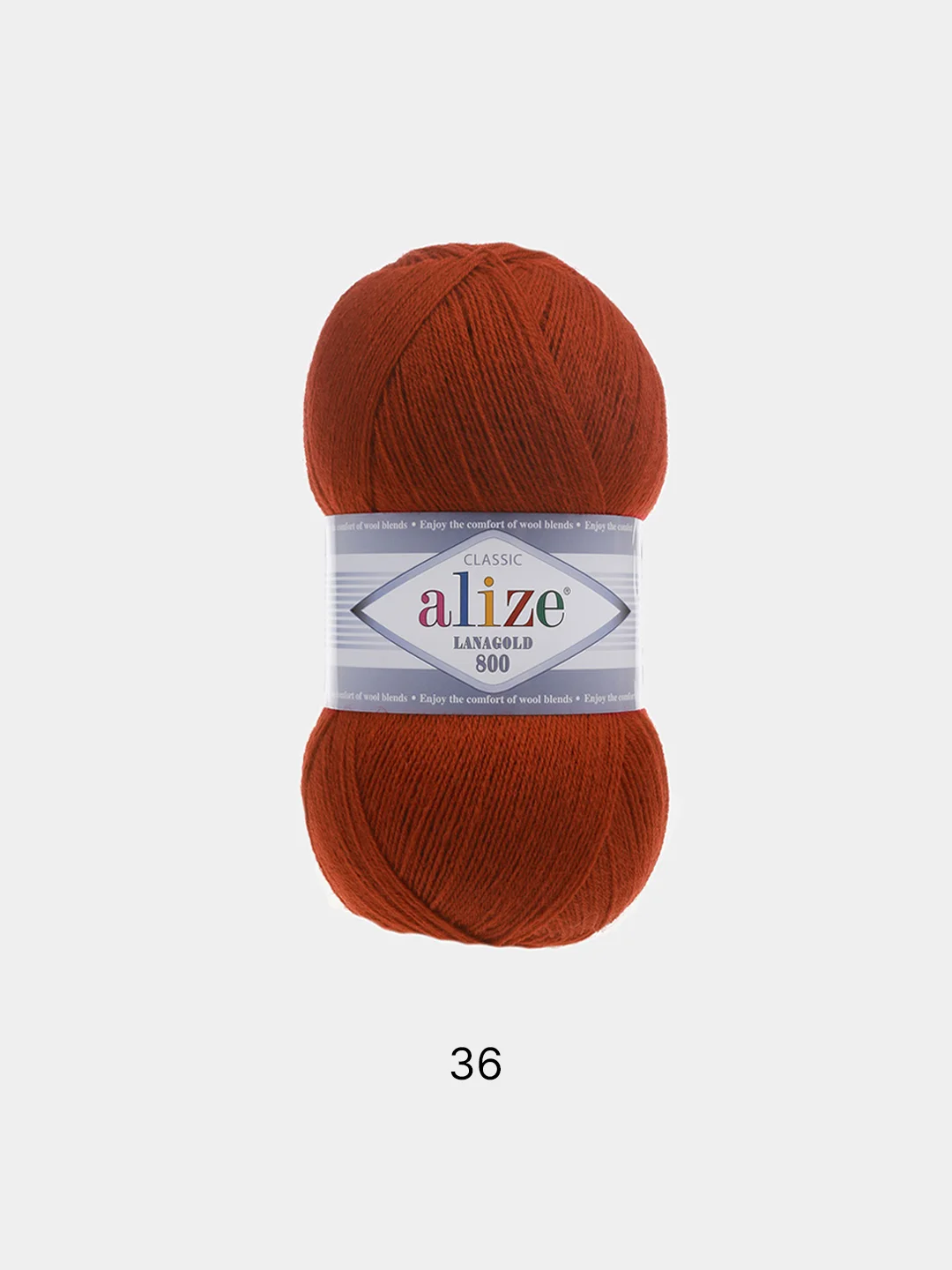 Пряжа Alize Lanagold 800 Акрил 51% Шерсть 49% 100г 800м (шт./ упаковка 5шт.)