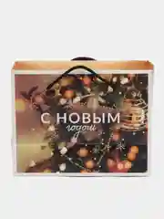 Золотой новогодняя коробка-пакет