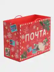 Алый новогодняя коробка-пакет