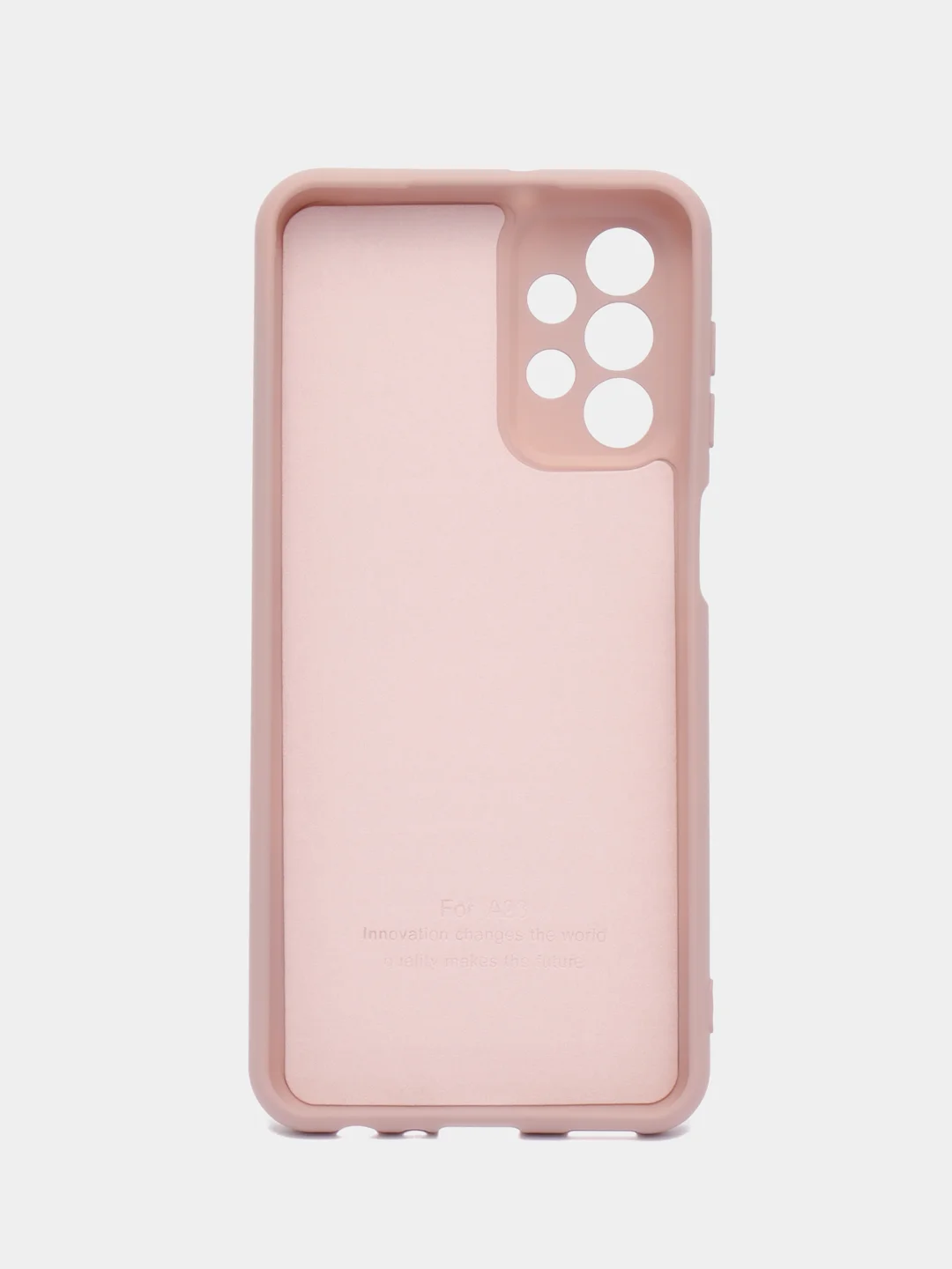 Бежевый чехол для Samsung Galaxy A23, силиконовый, закрытый низ, бархат внутри Silicone Cover