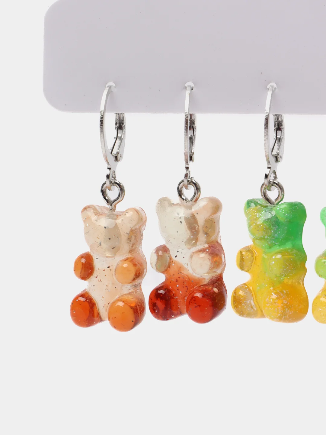 Карамельный серьги Мармеладные мишки Gummy градиент, набор из 6 штук