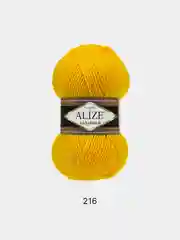 Желтый пряжа Alize Lanagold, 100гр-240м, акрил 51%- мериносовая шерсть 49%