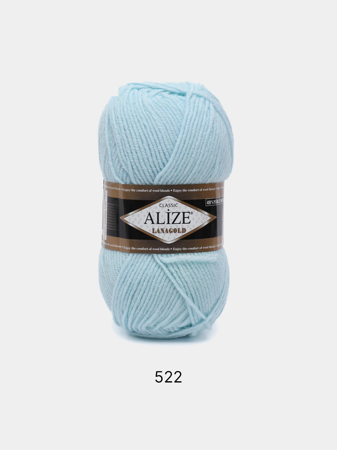 Мятный пряжа Alize Lanagold, 100гр-240м, акрил 51%- мериносовая шерсть 49%