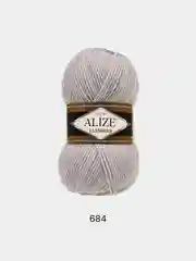 Серый металлик пряжа Alize Lanagold, 100гр-240м, акрил 51%- мериносовая шерсть 49%