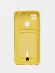 Желтый чехол Xiaomi Redmi 10A / 9C, Сяоми Редми 10А / 9С, с карманом для карты, силиконовый