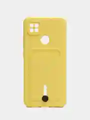 Желтый чехол Xiaomi Redmi 10A / 9C, Сяоми Редми 10А / 9С, с карманом для карты, силиконовый