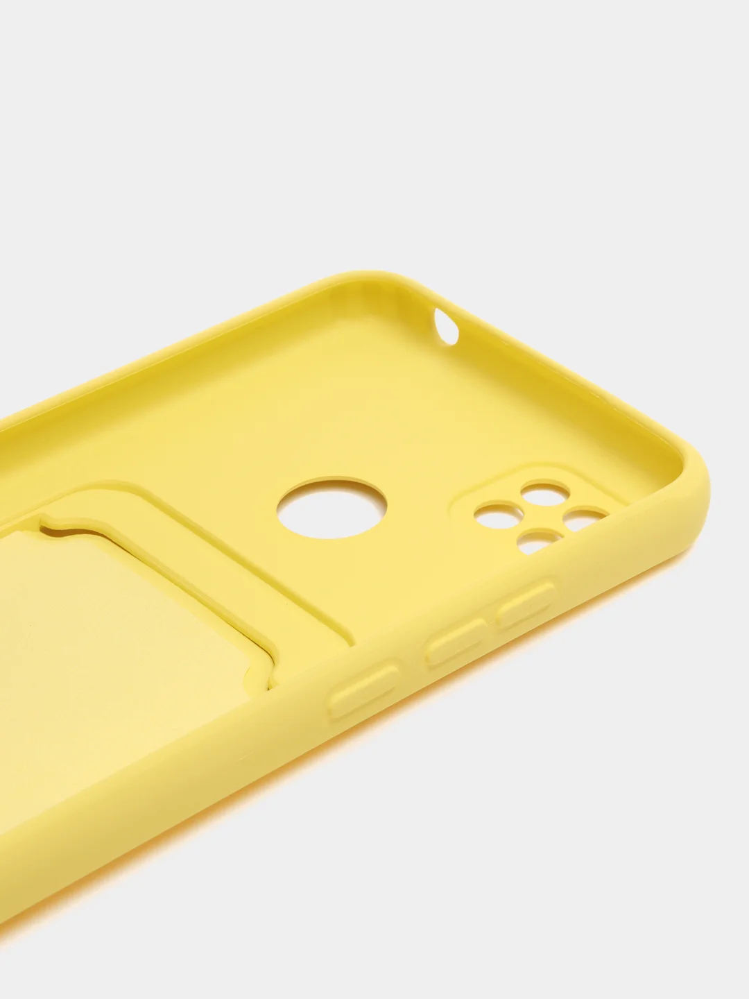 Желтый чехол Xiaomi Redmi 10A / 9C, Сяоми Редми 10А / 9С, с карманом для карты, силиконовый