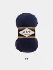 Темно-синий пряжа Alize Lanagold, 100гр-240м, акрил 51%- мериносовая шерсть 49%
