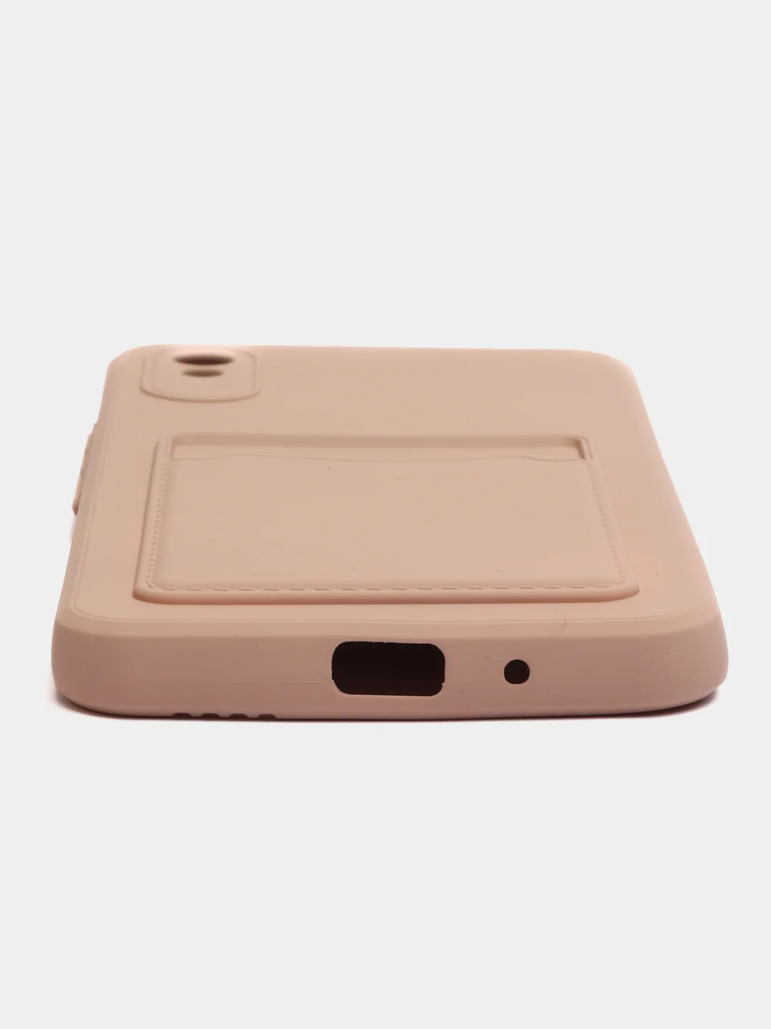 Бежевый чехол для Xiaomi Redmi 9A, Сяоми Редми 9А, силиконовый, с карманом для карты
