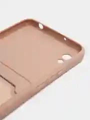 Бежевый чехол для Xiaomi Redmi 9A, Сяоми Редми 9А, силиконовый, с карманом для карты