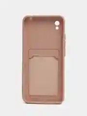 Бежевый чехол для Xiaomi Redmi 9A, Сяоми Редми 9А, силиконовый, с карманом для карты