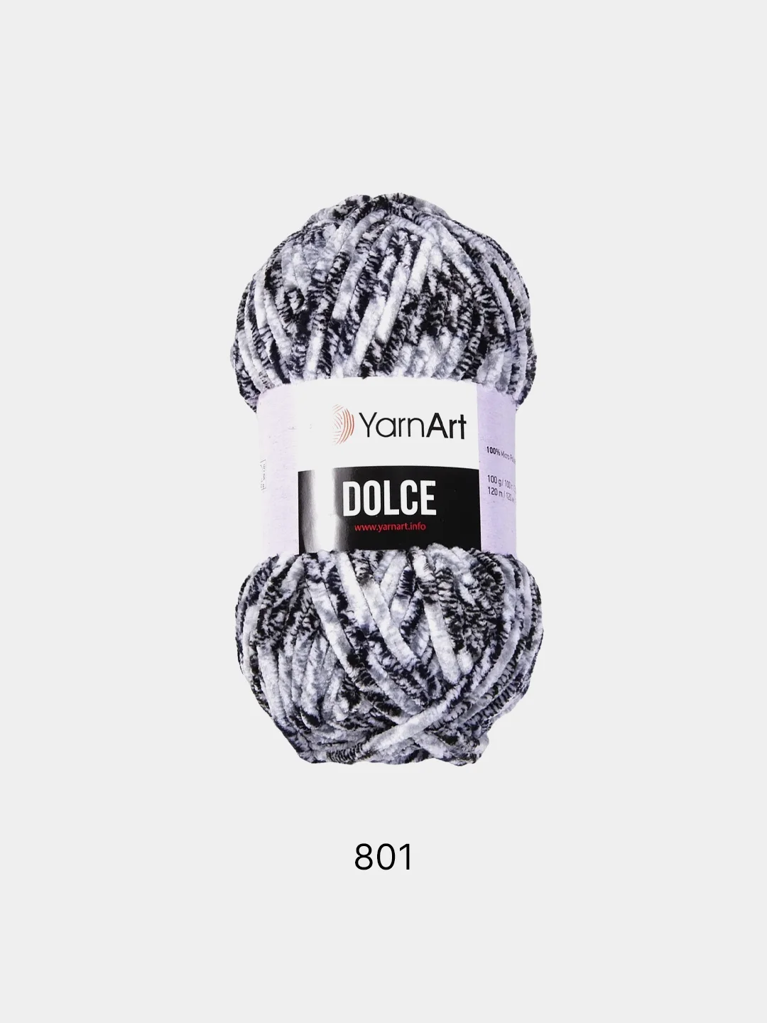 Серый меланж пряжа плюшевая YarnArt Dolce