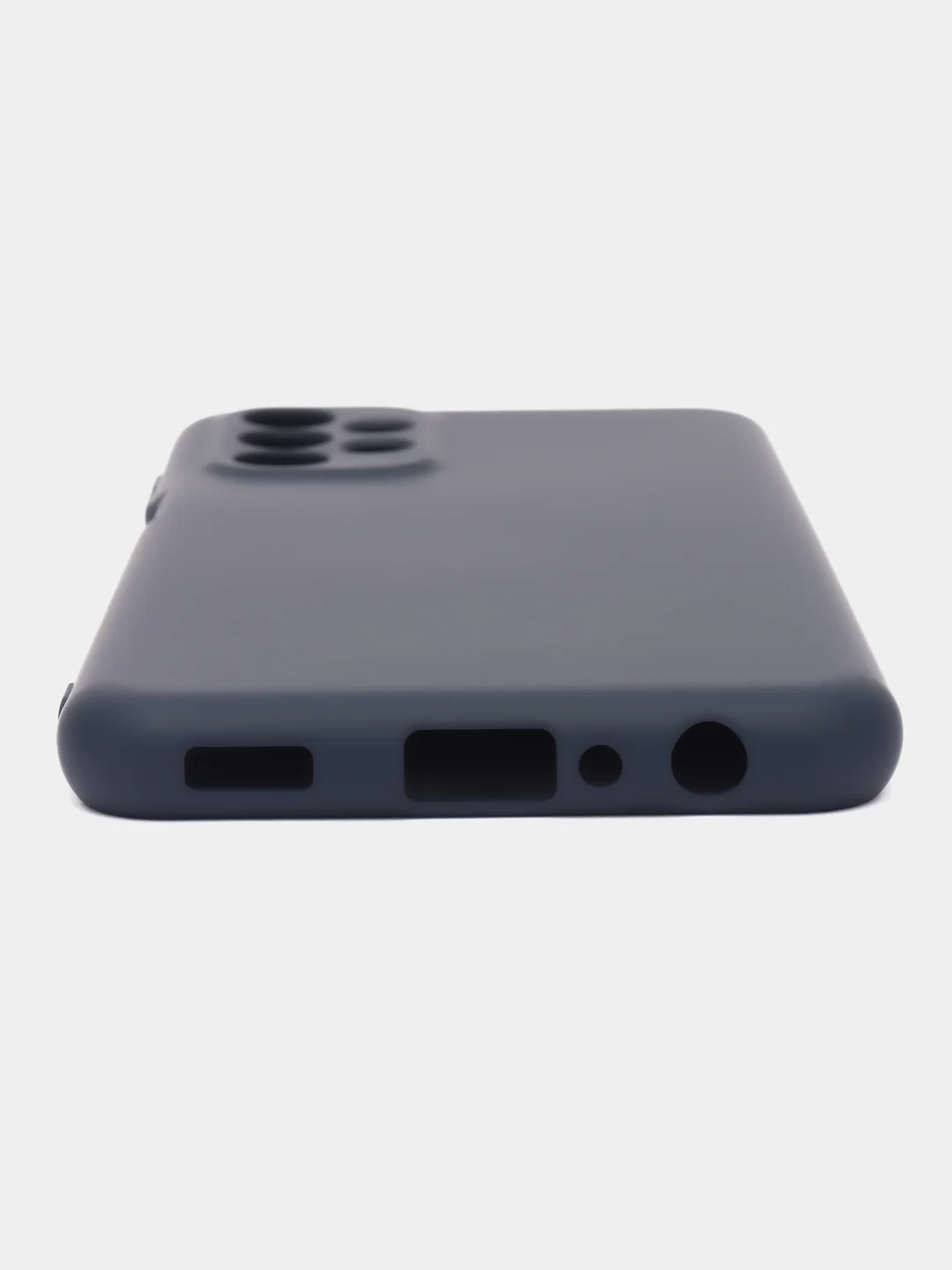 Темно-синий чехол для Samsung Galaxy A23, силиконовый, закрытый низ, бархат внутри Silicone Cover