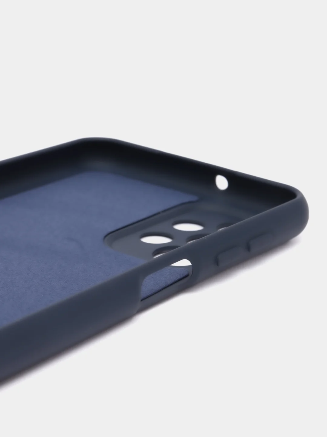 Темно-синий чехол для Samsung Galaxy A23, силиконовый, закрытый низ, бархат внутри Silicone Cover