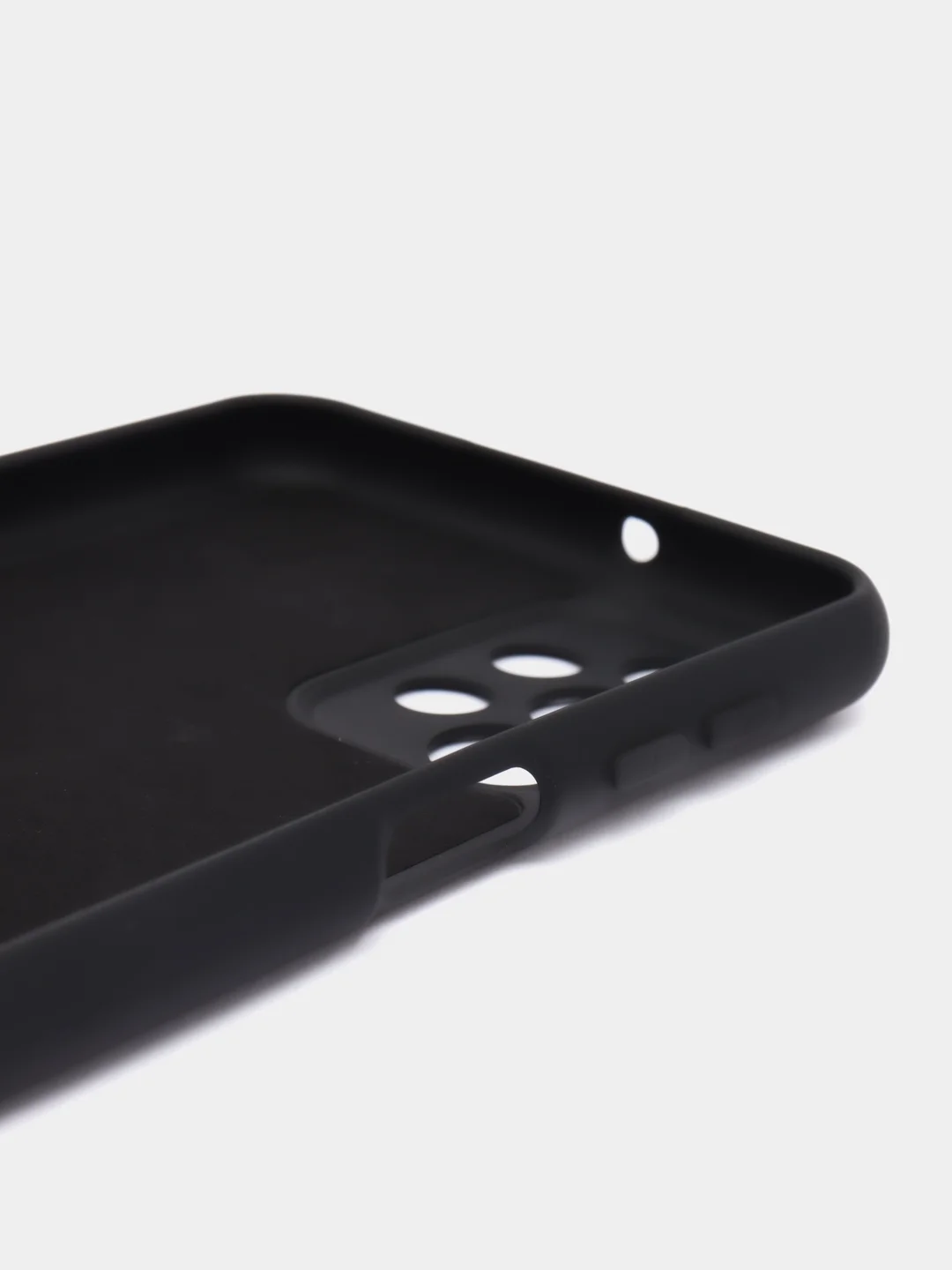 Черный чехол для Samsung Galaxy A23, силиконовый, закрытый низ, бархат внутри Silicone Cover