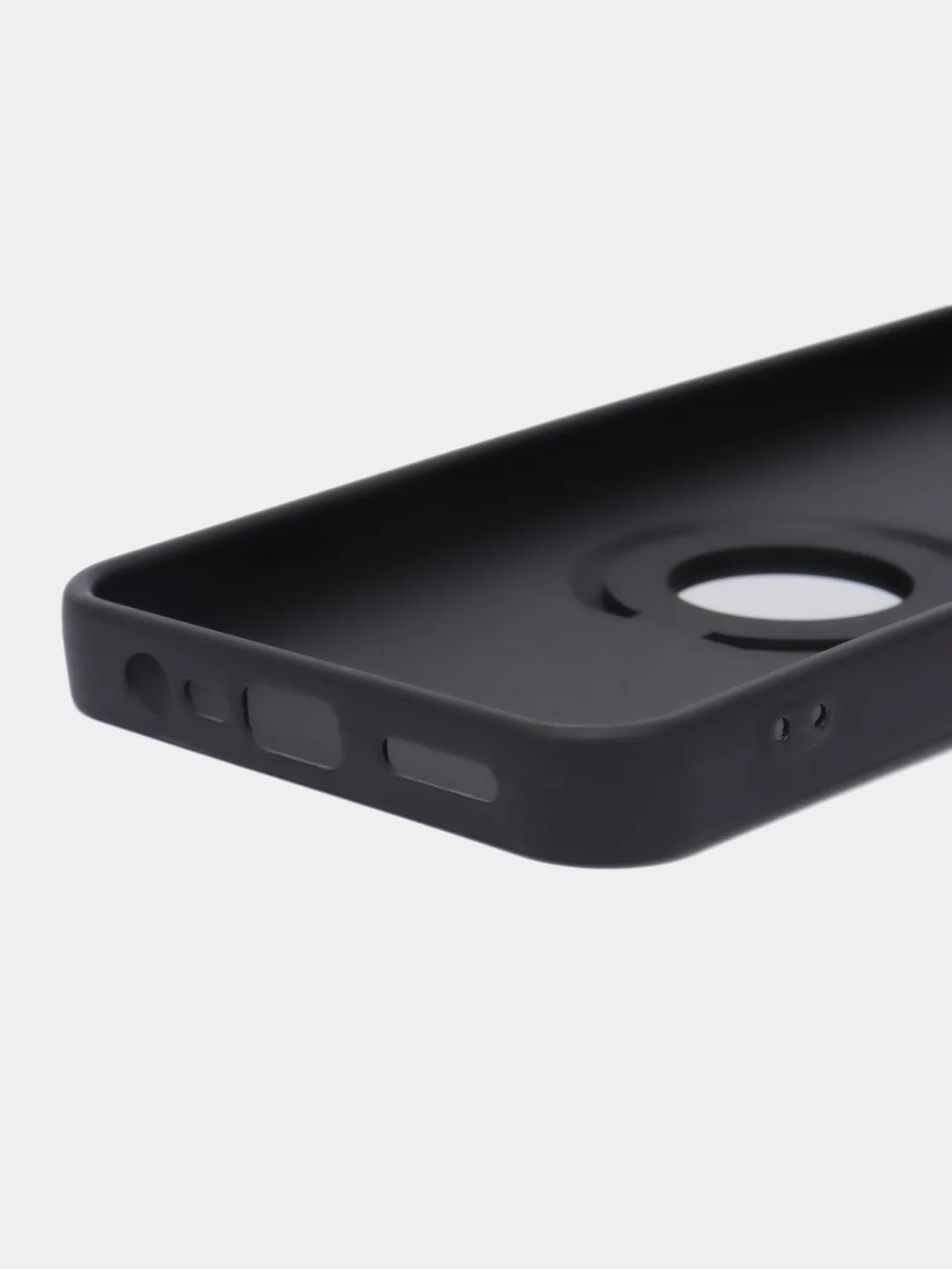Угольный чехол Realme C15 Реалми С15 силиконовый магнитный с кольцом iFace