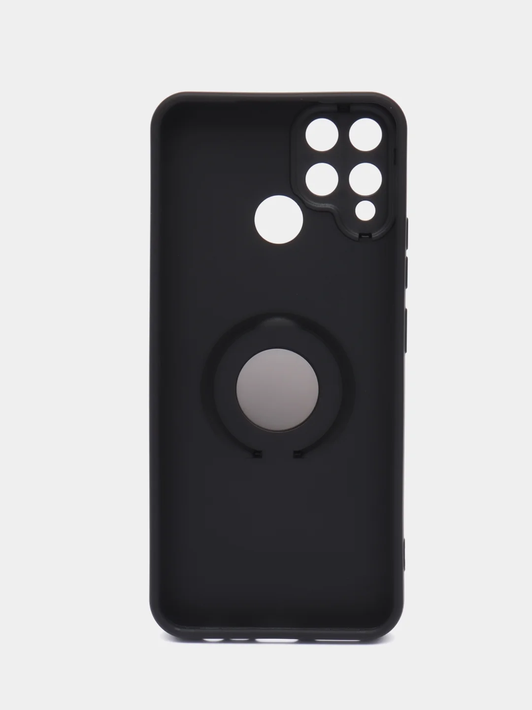 Угольный чехол Realme C15 Реалми С15 силиконовый магнитный с кольцом iFace