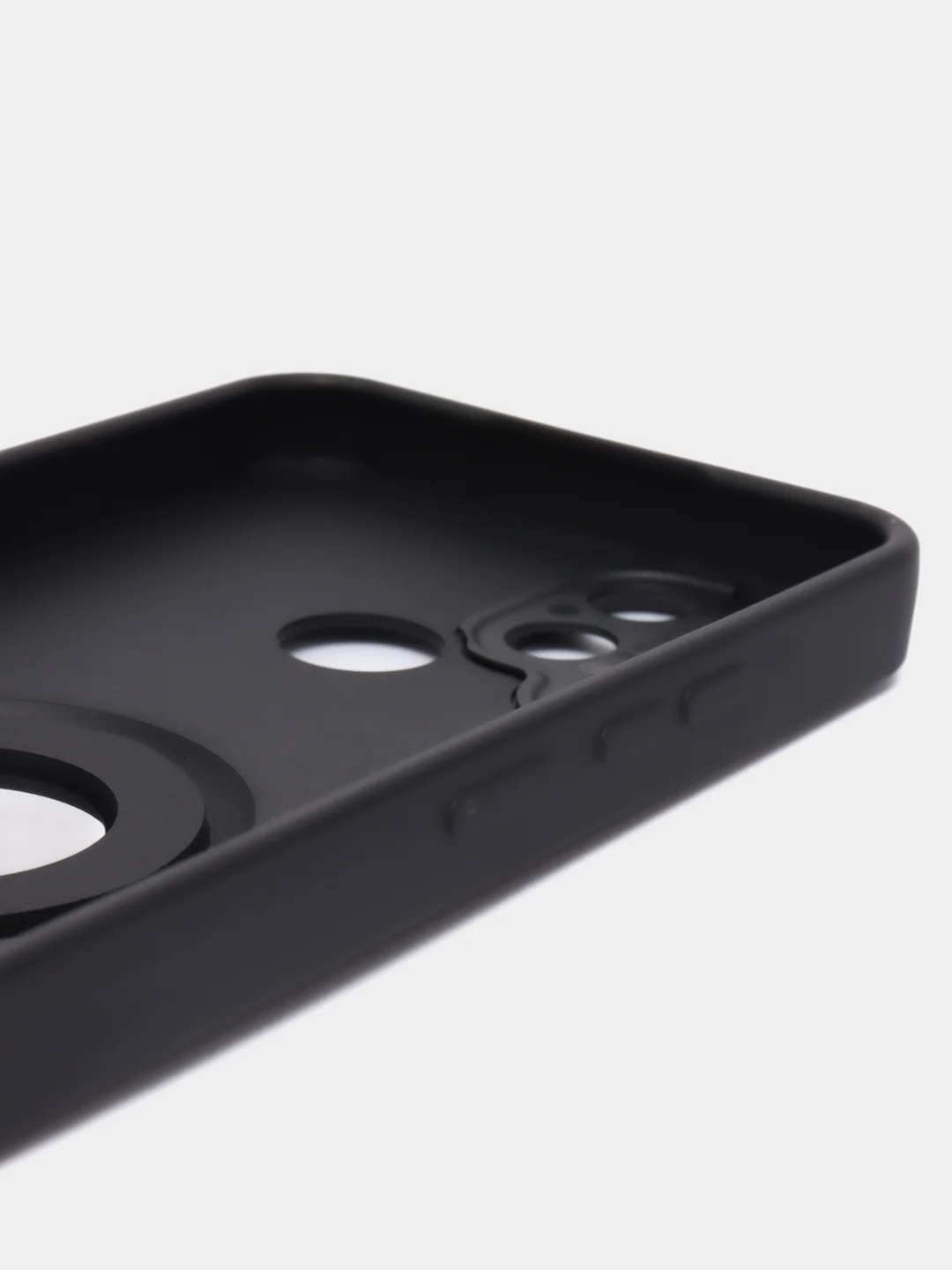 Угольный чехол Realme C15 Реалми С15 силиконовый магнитный с кольцом iFace