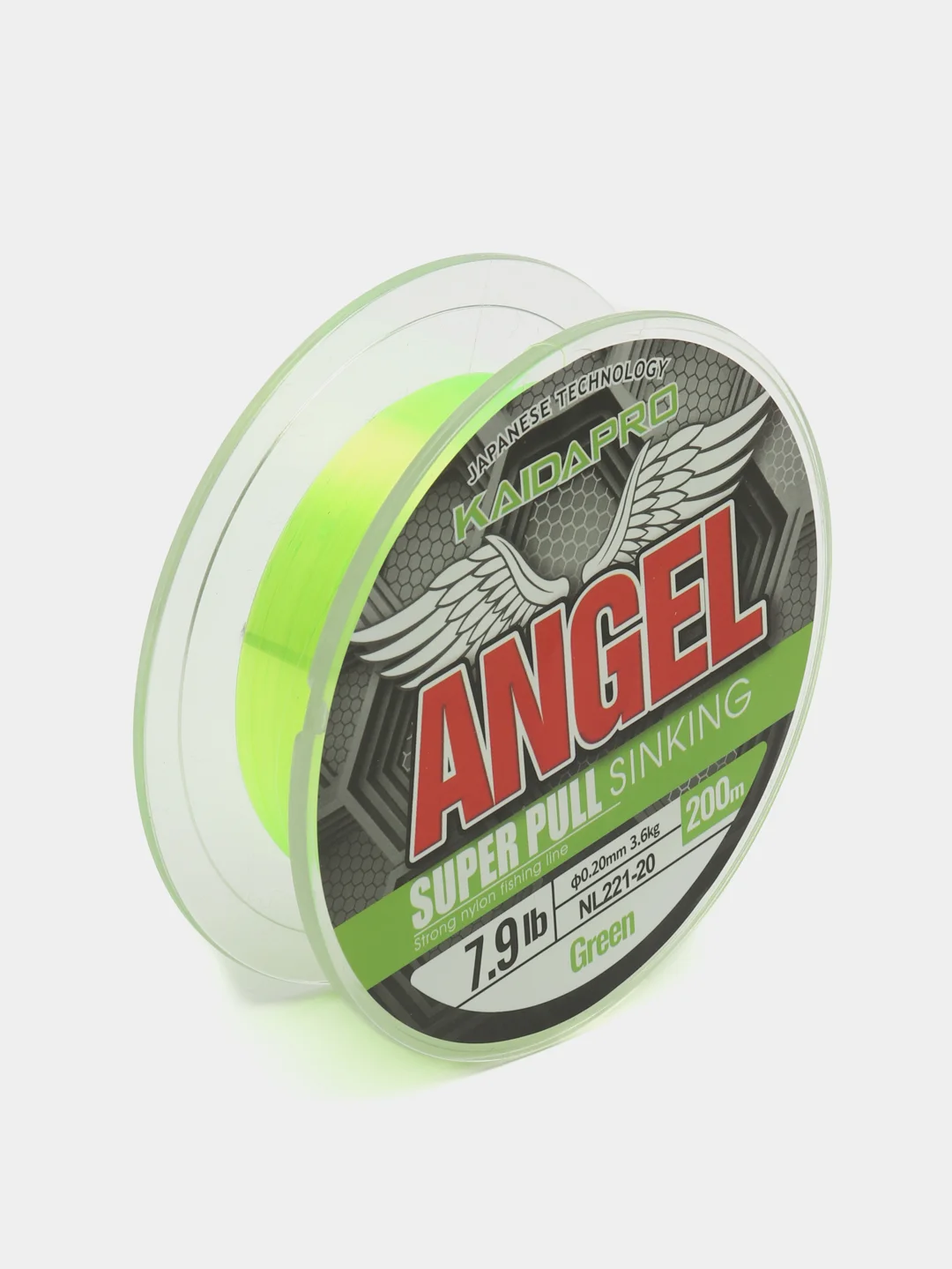 Леска 200м KaidaPRO Angel, тонущая, светло-зеленая, рыболовная, т.ж. для плетения