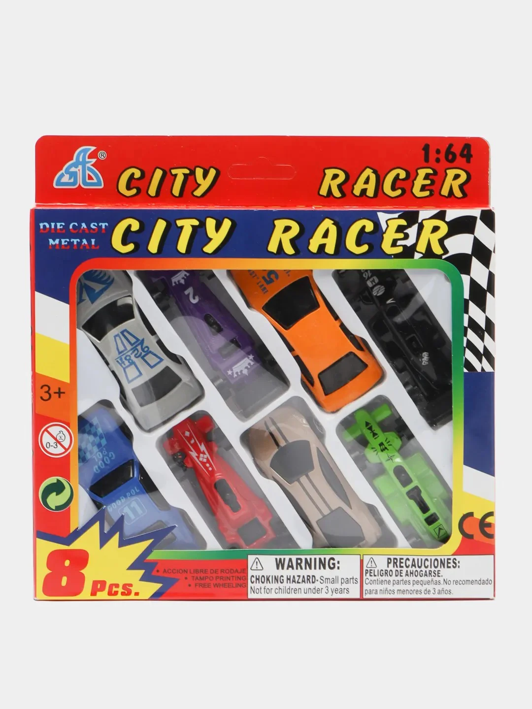Набор металлических детских гоночных машинок City Racer Lelu, масштаб 1:64