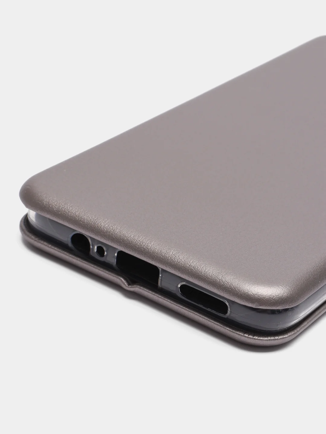 Серебряный чехол-книжка для Xiaomi Poco M4 Pro 5G, Сяоми Поко М4 Про 5G