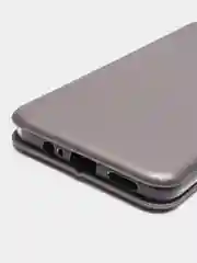 Серебряный чехол-книжка для Xiaomi Poco M4 Pro 5G, Сяоми Поко М4 Про 5G