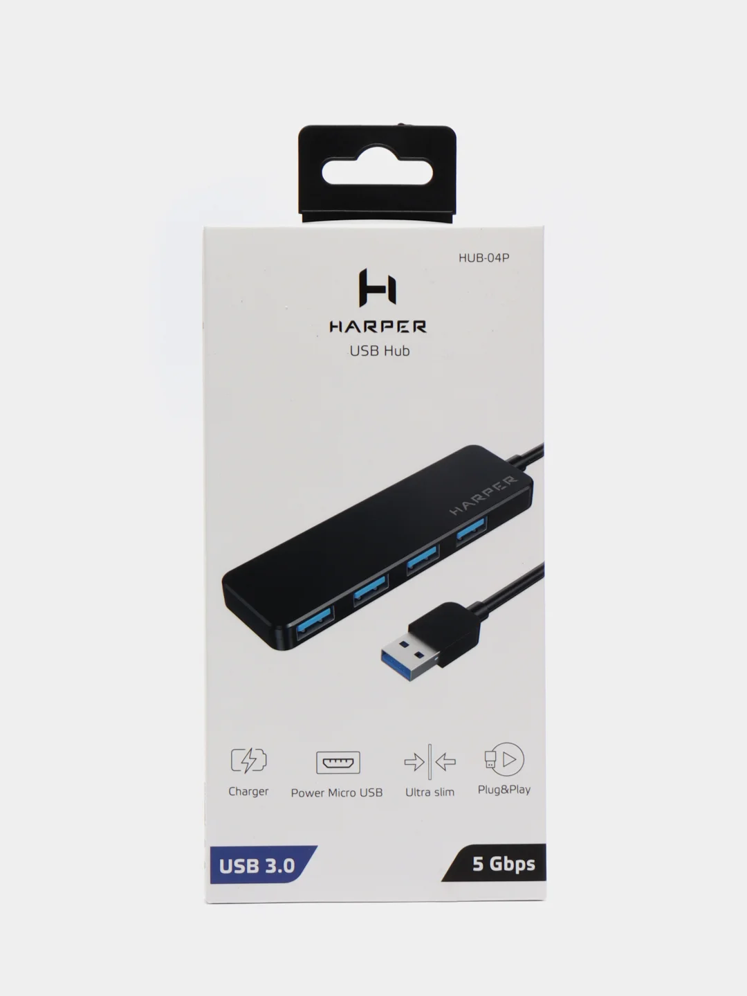 USB-концентратор HARPER HUB-04P, USB 3.0, Type-A x 4