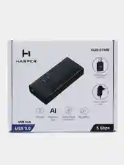 USB-концентратор HARPER HUB-07MB, USB 3.0, Type-A х 7, Black