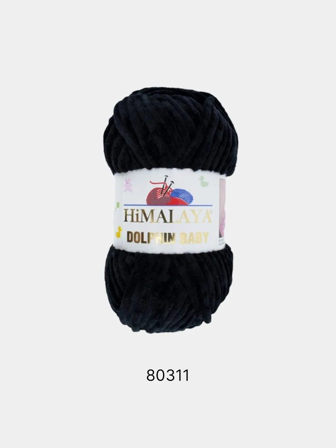 Черный шерсть Пряжа Himalaya Dolphin Baby 100% Полиэстер 100г 120м
