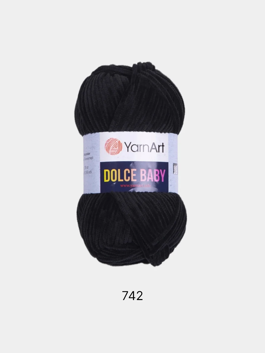 Черный пряжа плюшевая YarnArt Dolce Baby, 50 г, 85 м