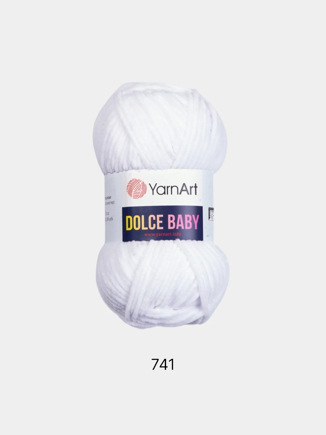 Белый пряжа плюшевая YarnArt Dolce Baby, 50 г, 85 м
