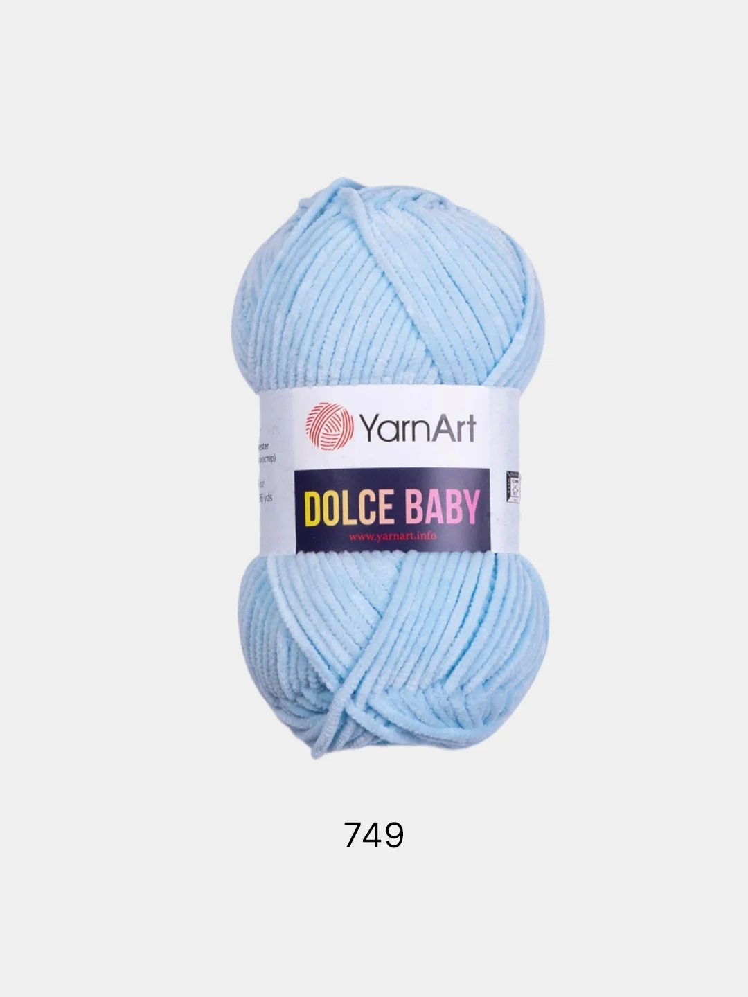 Голубой пряжа плюшевая YarnArt Dolce Baby, 50 г, 85 м