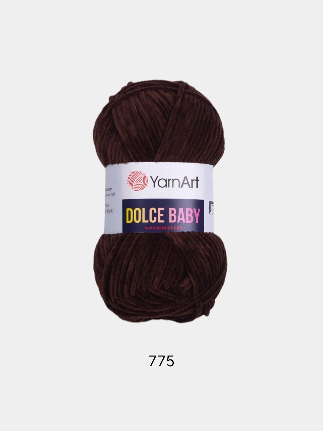Коричневый пряжа плюшевая YarnArt Dolce Baby, 50 г, 85 м