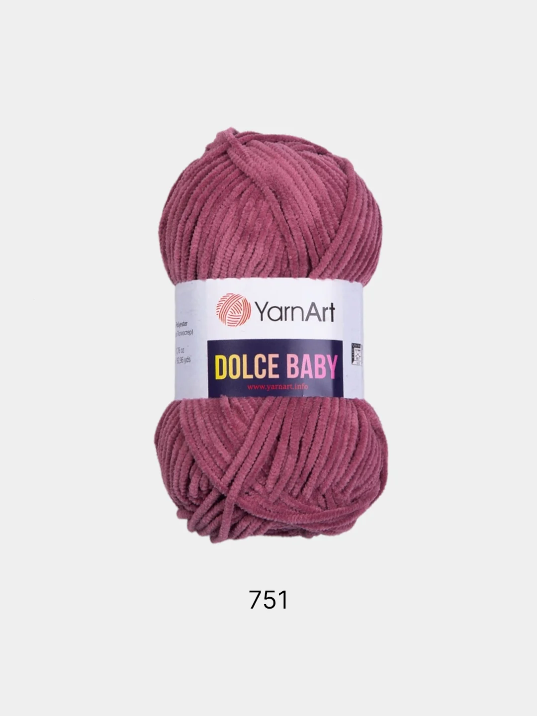 Тёмно-розовый пряжа плюшевая YarnArt Dolce Baby, 50 г, 85 м