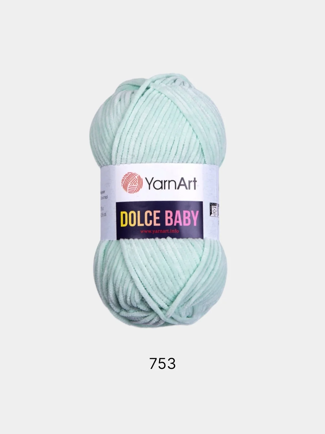 Мятный пряжа плюшевая YarnArt Dolce Baby, 50 г, 85 м