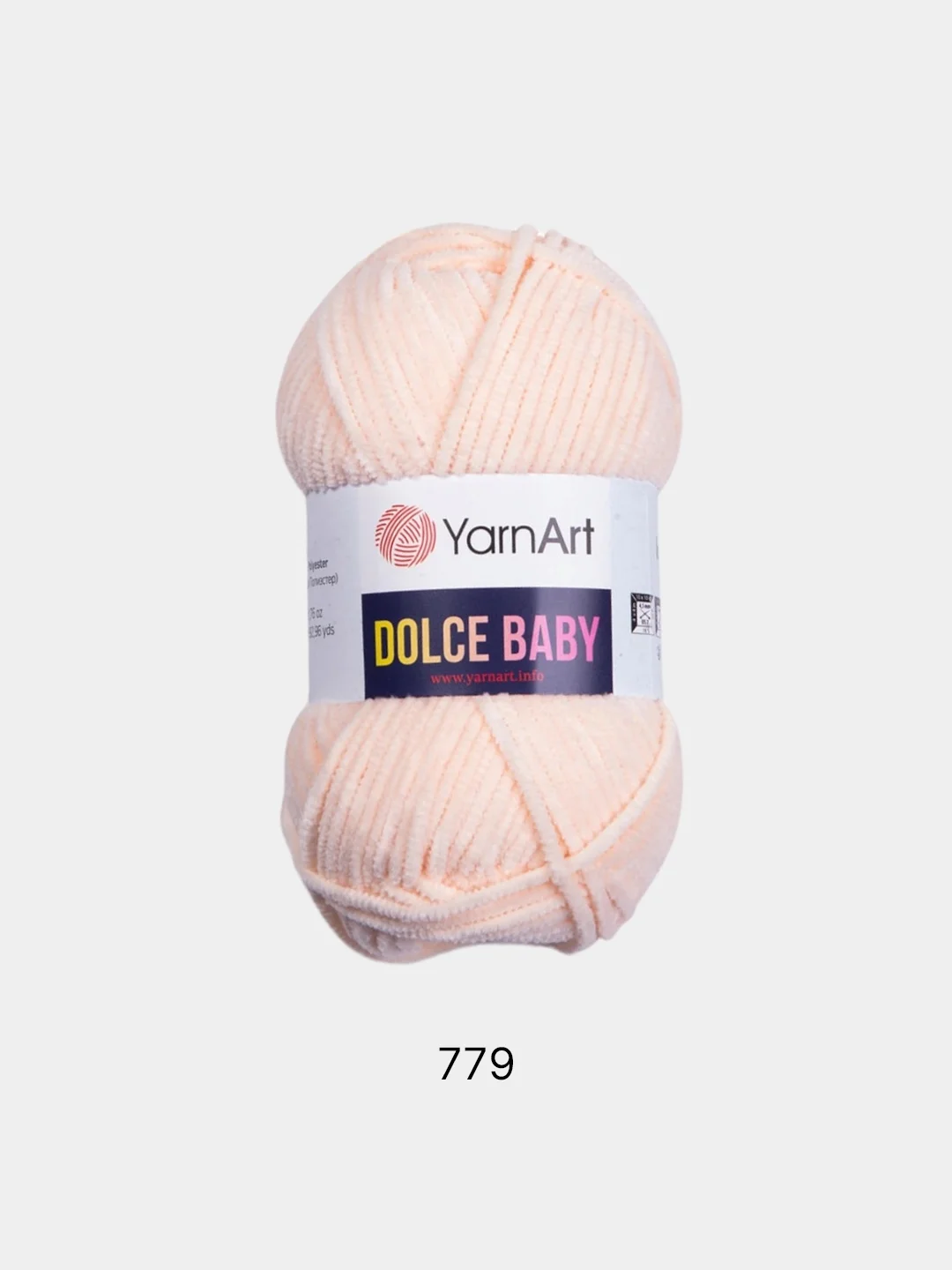 Пудровый пряжа плюшевая YarnArt Dolce Baby, 50 г, 85 м