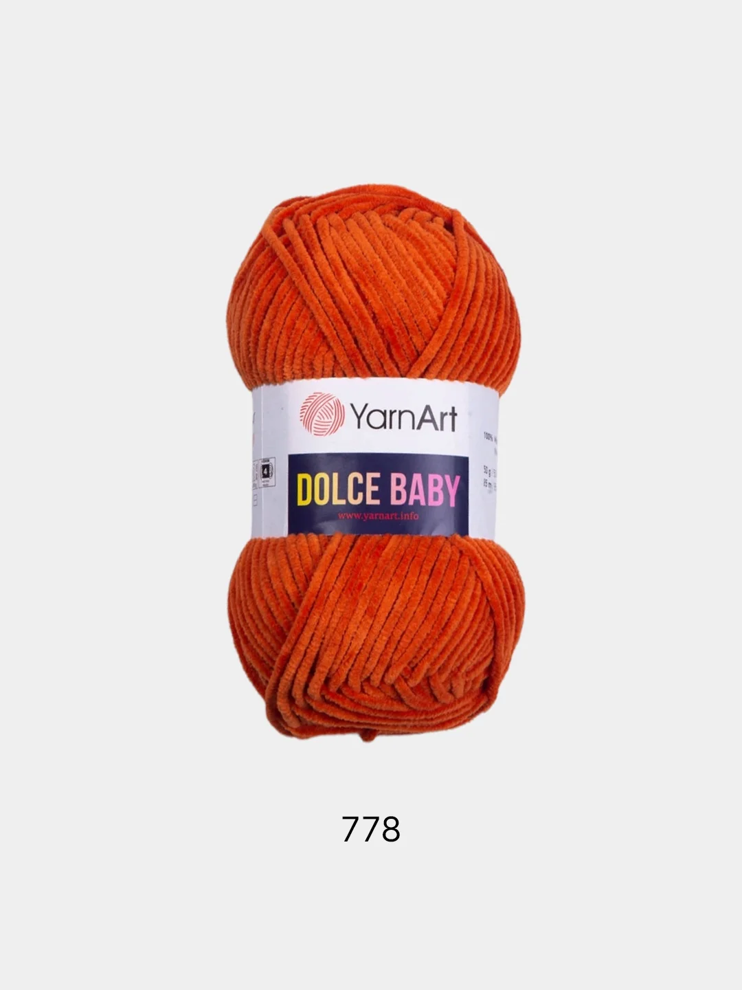 Рыжий пряжа плюшевая YarnArt Dolce Baby, 50 г, 85 м