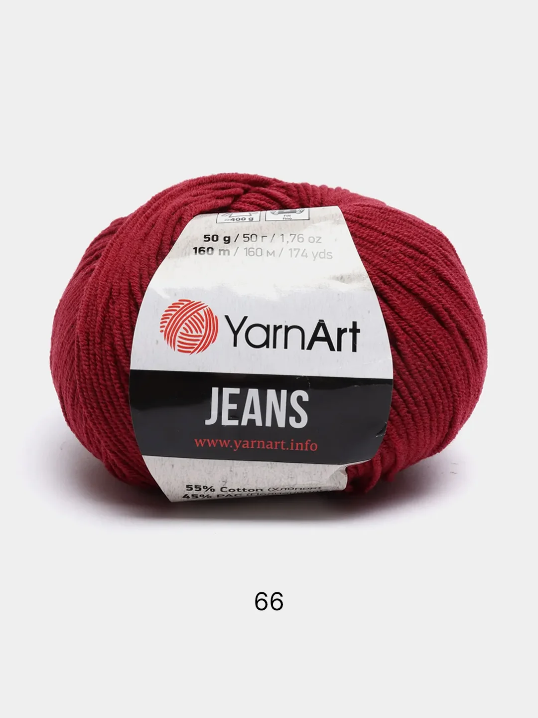 Красный пряжа YarnArt Jeans Ярнарт Джинс