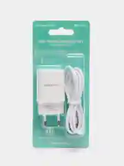 Белый сетевое зарядное устройство Borofone BA20A,1xUSB, до 2.1А, с кабелем Micro-USB, для Android