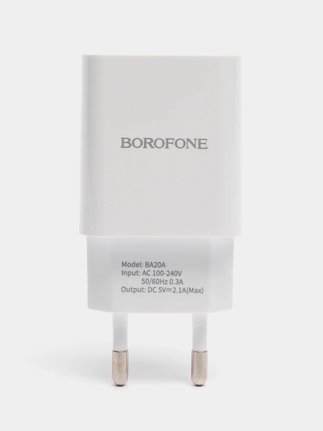 Белый сетевое зарядное устройство Borofone BA20A,1xUSB, до 2.1А, с кабелем Micro-USB, для Android