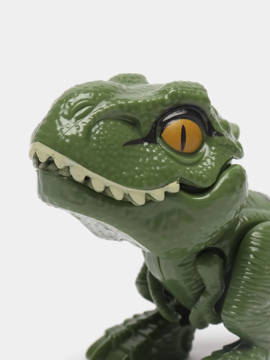 Тёмно-зелёный динозавр T-Rex в яйце, с подвижной челюстью и конечностями