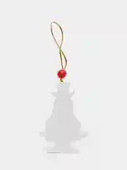 Красный новогодняя ёлочная игрушка из дерева, Подвеска - украшение на ёлку