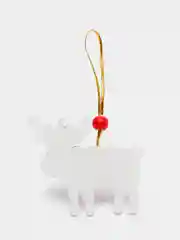 Серый меланж новогодняя ёлочная игрушка из дерева, Подвеска - украшение на ёлку