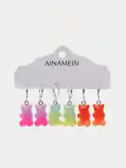 Конфетный серьги Мармеладные мишки Gummy градиент, набор из 6 штук