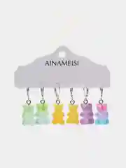 Мятный серьги Мармеладные мишки Gummy градиент, набор из 6 штук