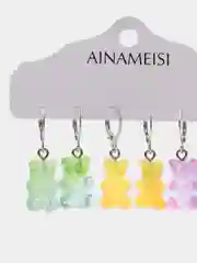 Мятный серьги Мармеладные мишки Gummy градиент, набор из 6 штук
