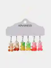 Карамельный серьги Мармеладные мишки Gummy градиент, набор из 6 штук