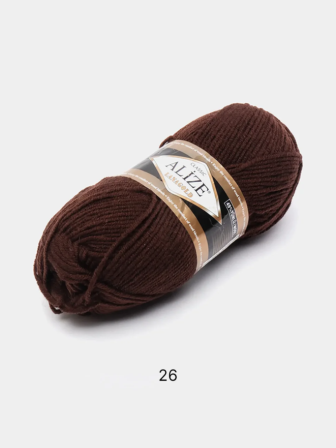 Тёмно-коричневый пряжа Alize Lanagold, 240 м